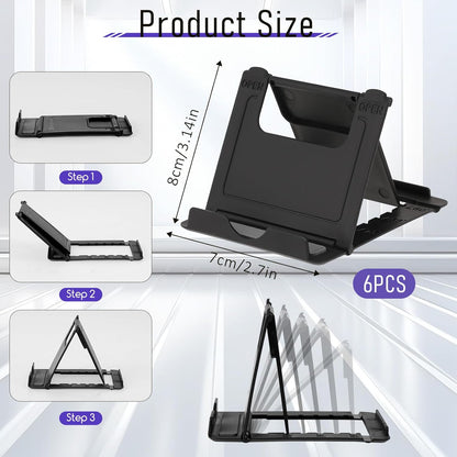 7 Pack Foldable Phone Stands Holder, Multi-Angle Desktop Tablet Stand Portable Universal Tabletop Phone Holder for All Mobile Smart Cell Phones Tablet Display