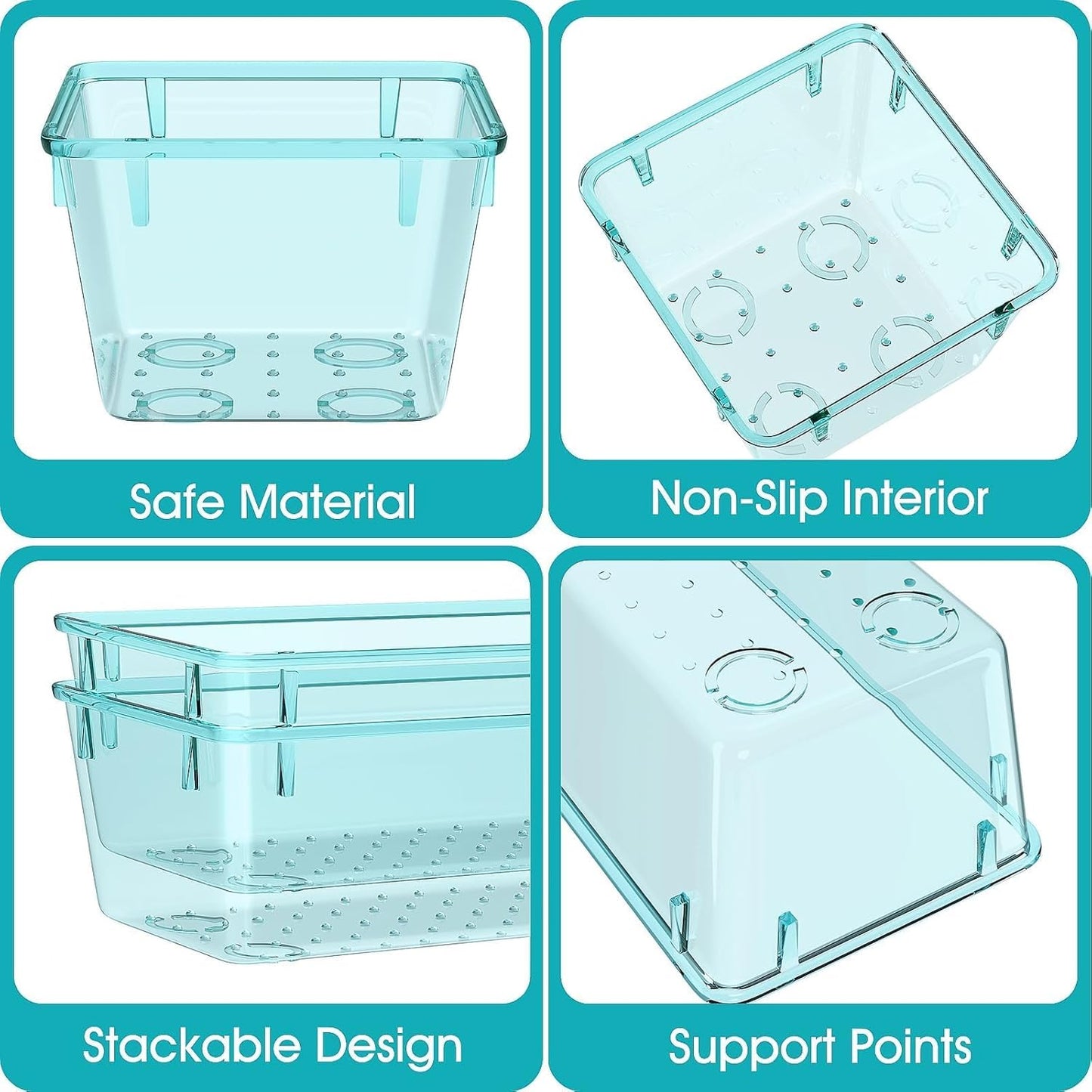 StorMiracle 28 PCS Clear Plastic Drawer Organizers Set, 4 Size Desk Drawer Organizer Trays for Makeup, Jewelry, Kitchen Utensils, Gadgets and Office Accessories