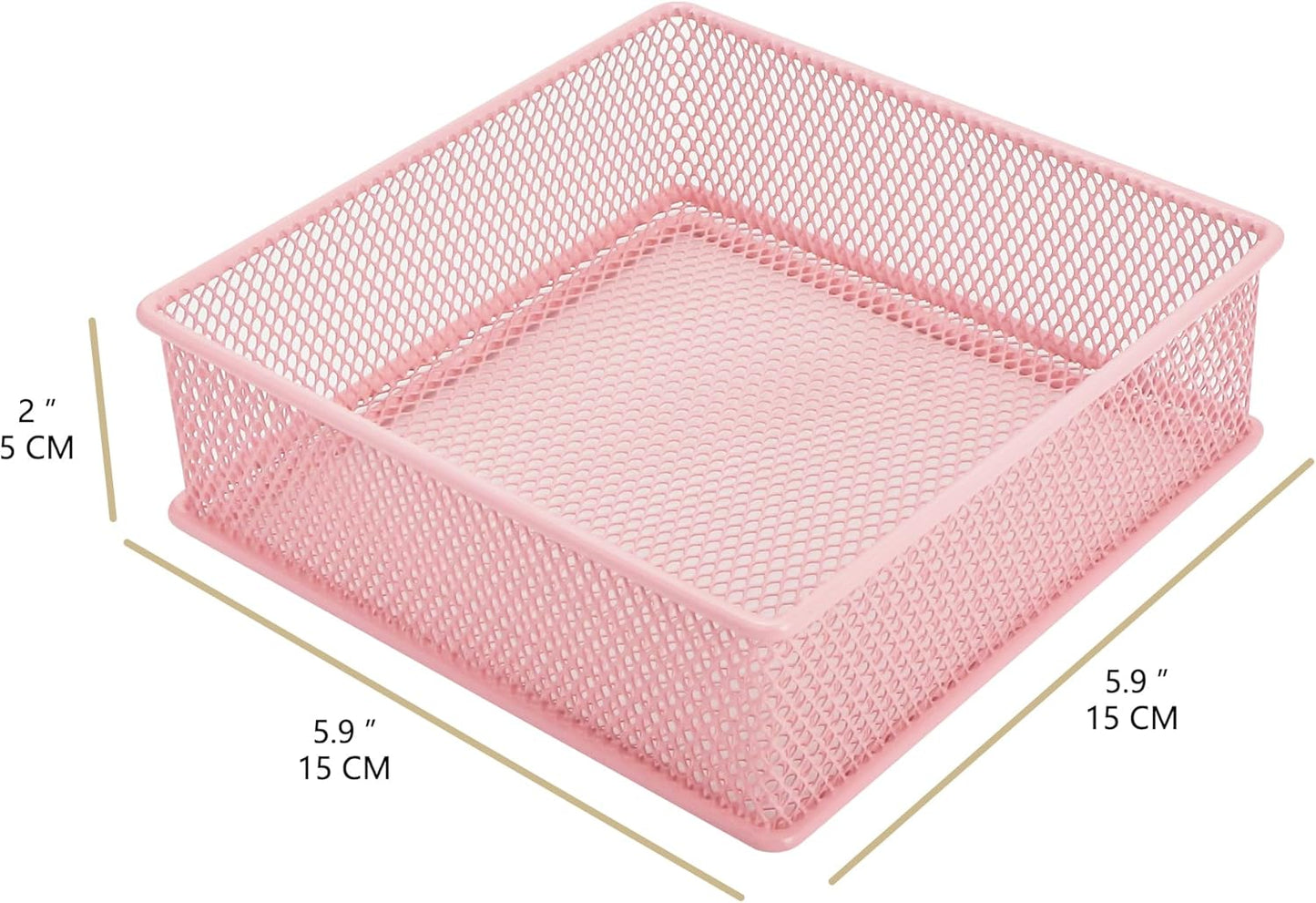 Annova Stackable Mesh Drawer Cabinet and Shelf Organizer Bins Storage Basket School Office Supply Holder Tray- Set of 2 (Gold, 3x3x2 Inch)