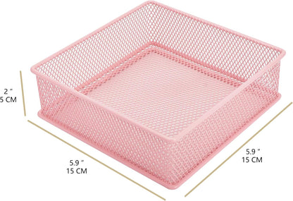 Annova Stackable Mesh Drawer Cabinet and Shelf Organizer Bins Storage Basket School Office Supply Holder Tray- Set of 2 (Gold, 3x3x2 Inch)