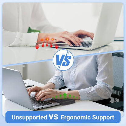 MEKASS Wrist Rest for Laptop, Soft Memory Foam Computer Keyboard Pad with Wrist Support, Relieve Carpal Tunnel Wrist Pain, Wrist Cushion for Typing, Studing, Working (Black)