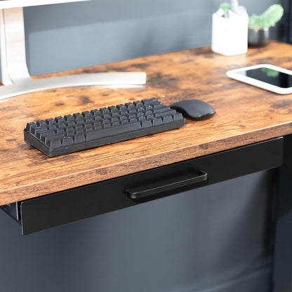 VIVO 13 inch Under Desk Mounted Sliding Pull-out Drawer for Office Desk, Pull Handle, Storage Organizer for Sit Stand Workstation, Black, DESK-DR1H-B
