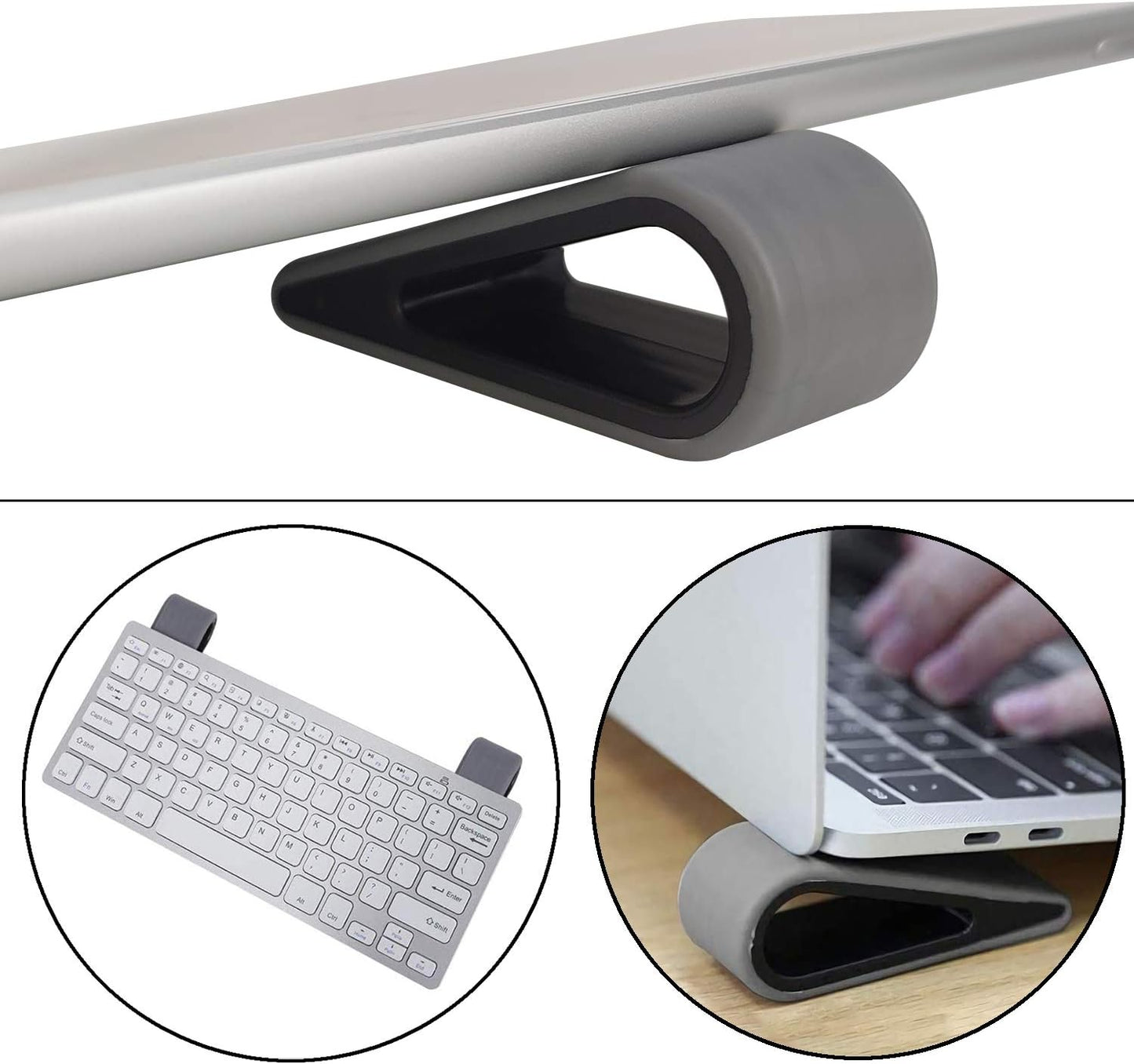 Laptop Notebook Holder, Yeebline Universal 4-Pack Anti-Slip Durable Silicone Tilting Wedge Riser for Desk, Ultra Compact Portable Ventilated Stand and Elevated Feet for Tablet Keyboard