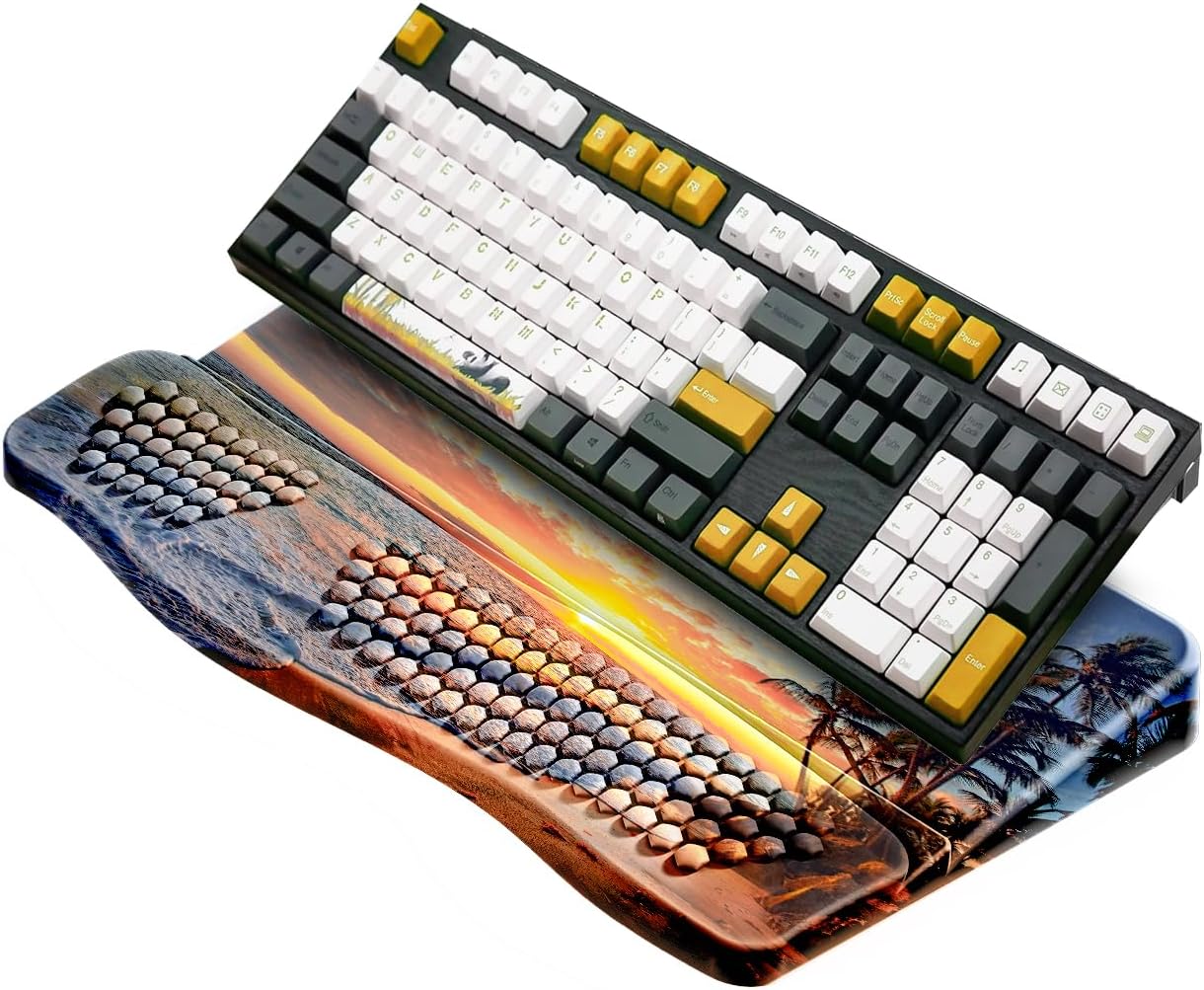JIKIOU Keyboard Stand with Wrist Rest, Computer Keyboard Stand Pad with Non-Slip Base, Comfy Ergonomic Keyboard Riser Holder for Gaming Office Home 17.13x9.5 in Black