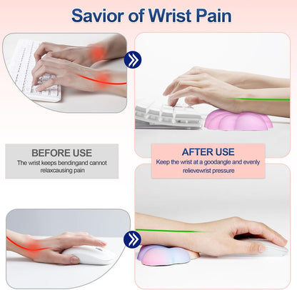 Cloud Wrist Rest Set for Keyboard and Mouse, Includes Cute Coaster, with Computers and Laptops（Purple Star Set）