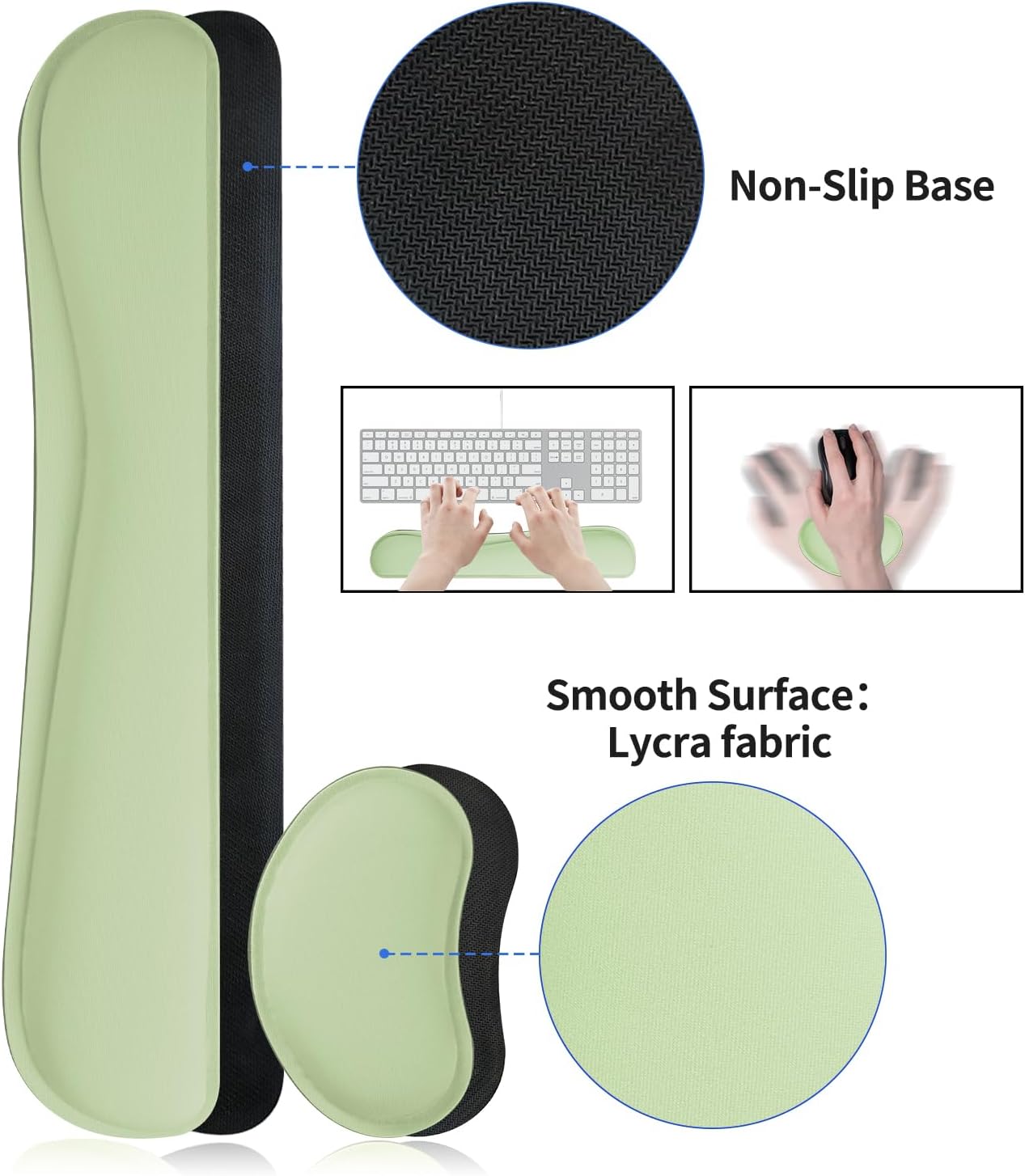 Bloss Leather Desk Pad and Keyboard Wrist Rest, Large Mouse Pad + Keyboard Pad+Mouse Wrist Support, Non-Slip Desk Mat Protector for Office, Home(31.5×15.7 Inches,Beige)