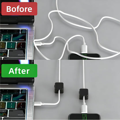 8 Pack Cord Organizer Holder, Desk Management,Magnetic and Easy to Open, Adhesive Phone Cable Wire Charger Cord Holder for Nightstand Desk Charging Cords Wall Car Desktop Office