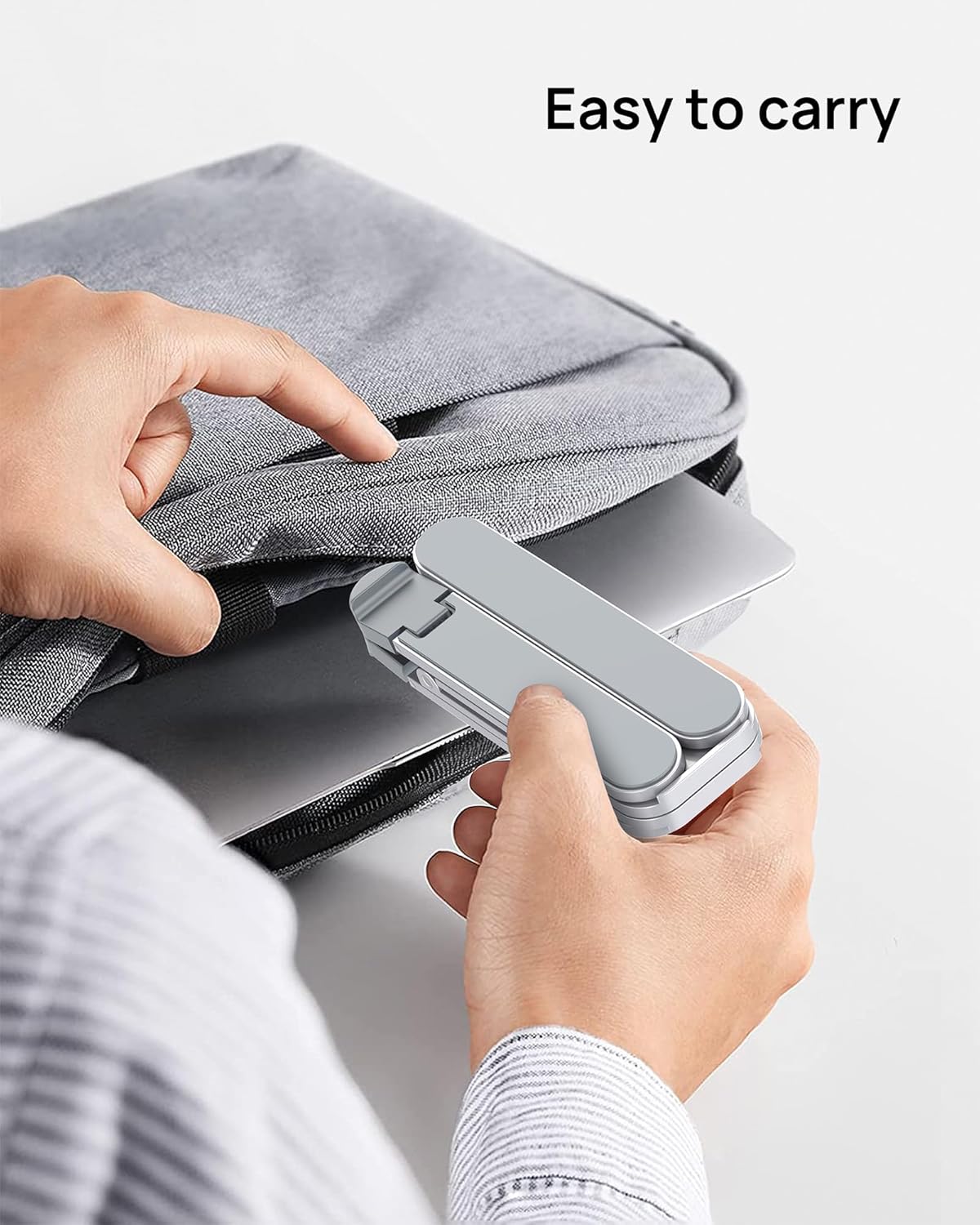 SODI [Ultra Compact] Foldable & Portable Laptop Stand for Desk, Lightweight Tablet Stand for Business Travel, Library, Cafe, 6 Level Height Ergonomic Aluminum Computer Holder for 10-16" Laptops