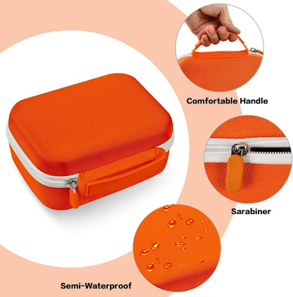 Boobowl Case Compatible with Phomemo M110 Label Maker - Portable Mini Bluetooth Thermal Label Maker Carrying Storage Bag for Printer Labels, USB Cable and Accessories (Box Only) - Orange