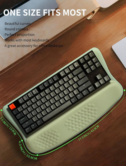 Ergonomic Wave Wrist Rest with Keyboard Stand, Cushioned Palm Rest, Comfortable Integrated Memory Foam for Natural Typing and Relieve Wrist Pain, Dark Night Black