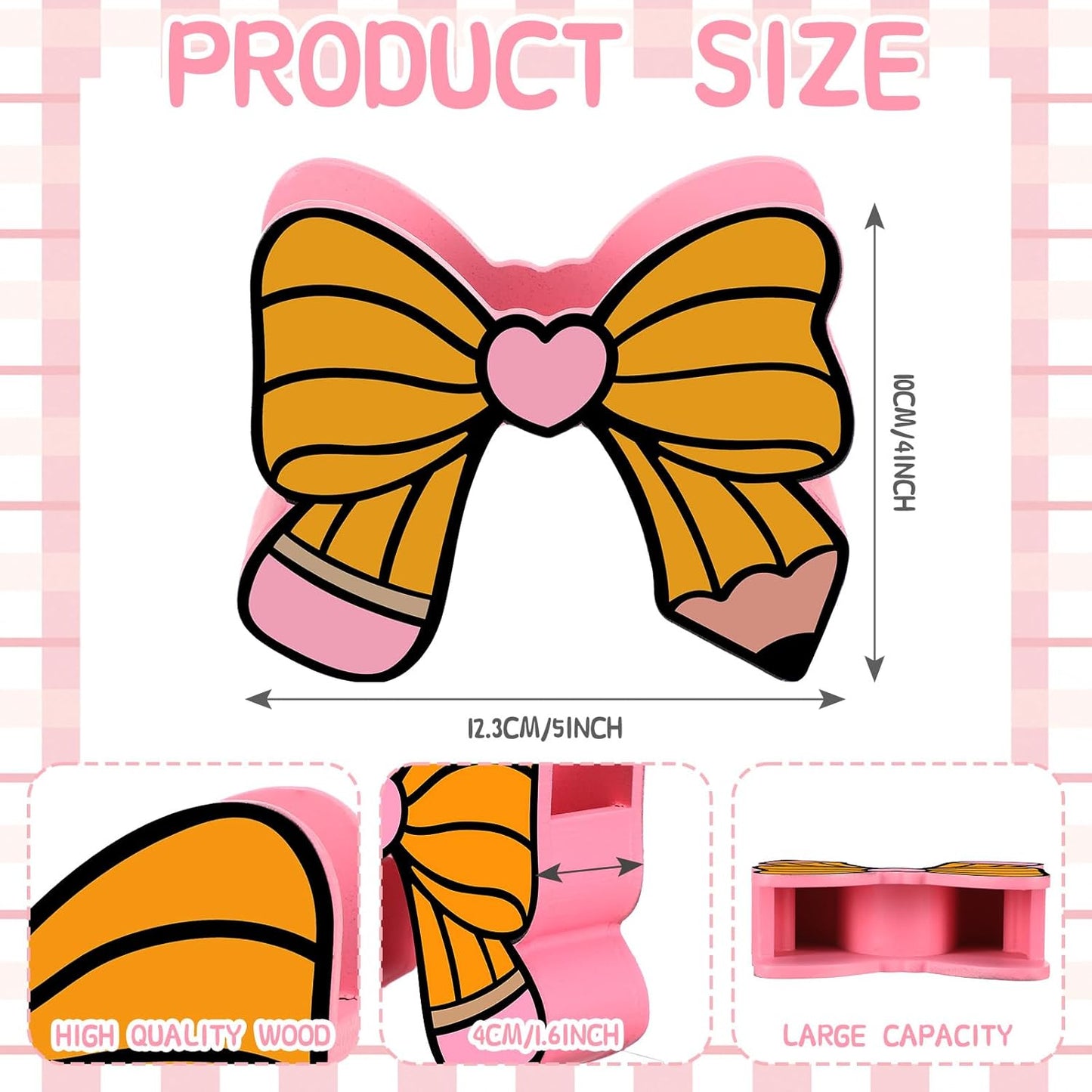 Tenceur Pink Pen Holder for Desk Large Capacity Pink Bow Pencil Holder Coquette School Supplies Set Desk Organizer Cute Bow Office Decor Makeup Brush Holders Funny Back to School Gift for Women
