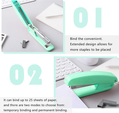 KAAKOW Gold Desk Organizers and Accessories Office Supplies Set Stapler, Pen Holder, Phone Holder, Scissors, Pen, Ruler, 30 Paper Clips, 22 Binder Clip, 20 Tacks and 1000pcs Staples (Gold)
