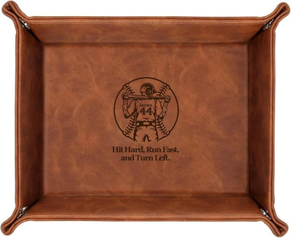 Personalized Engraved Leather Tray for Men with Engraved Name, PU Leather Valet Organizer for Dad, Custom Gift for Him, Custom Catchall Tray for Desk, Office, Accessories Travel Organizer for Men