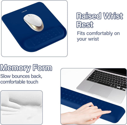 MOSISO Computer Keyboard Stand&Wrist Rest Support for Keyboard &Mouse Pad Set, Ergonomic Massage Wrist Rest Set, Easy Typing Working Acrylic Clear Stand for Office Home, Apricot