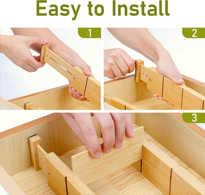 Whitmor 6-Piece Bamboo Drawer Organizers