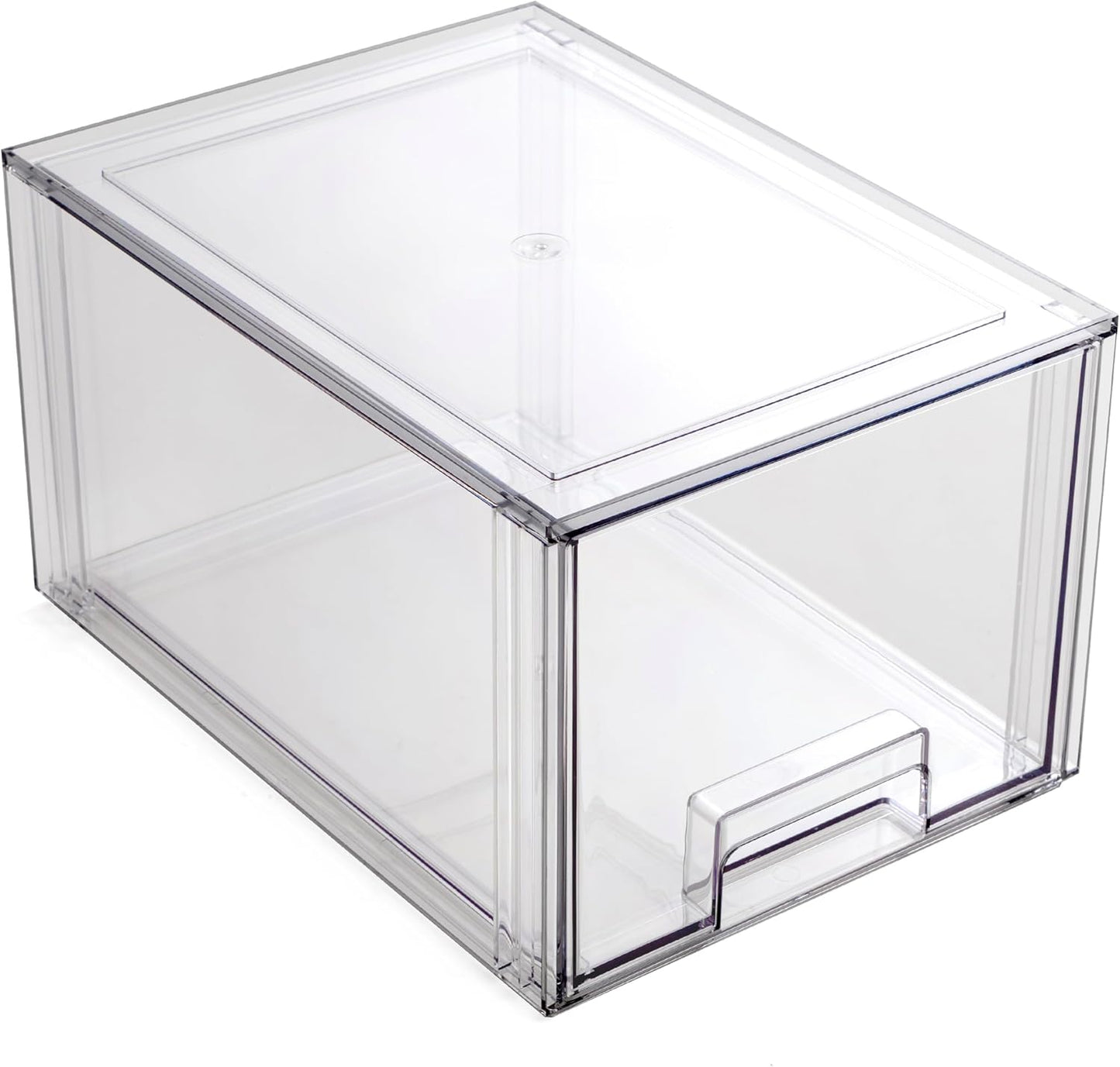 BINO | Stackable Storage Drawers, Shallow X-Large - Clear | THE CRATE COLLECTION | Storage Bins With Drawers Bathroom Organizers and Storage Organization and Storage Under Sink Organizer Vanity Home