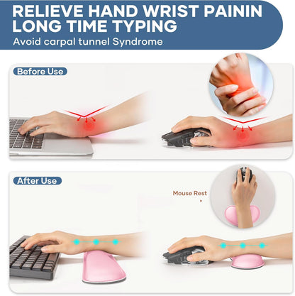 Office Ergonomic Memory Foam Computer Mouse and Keyboard Wrist Rest pad Support Carpal Tunnel, Wrist Rest for Keyboard and Mouse, Wrist Support Set