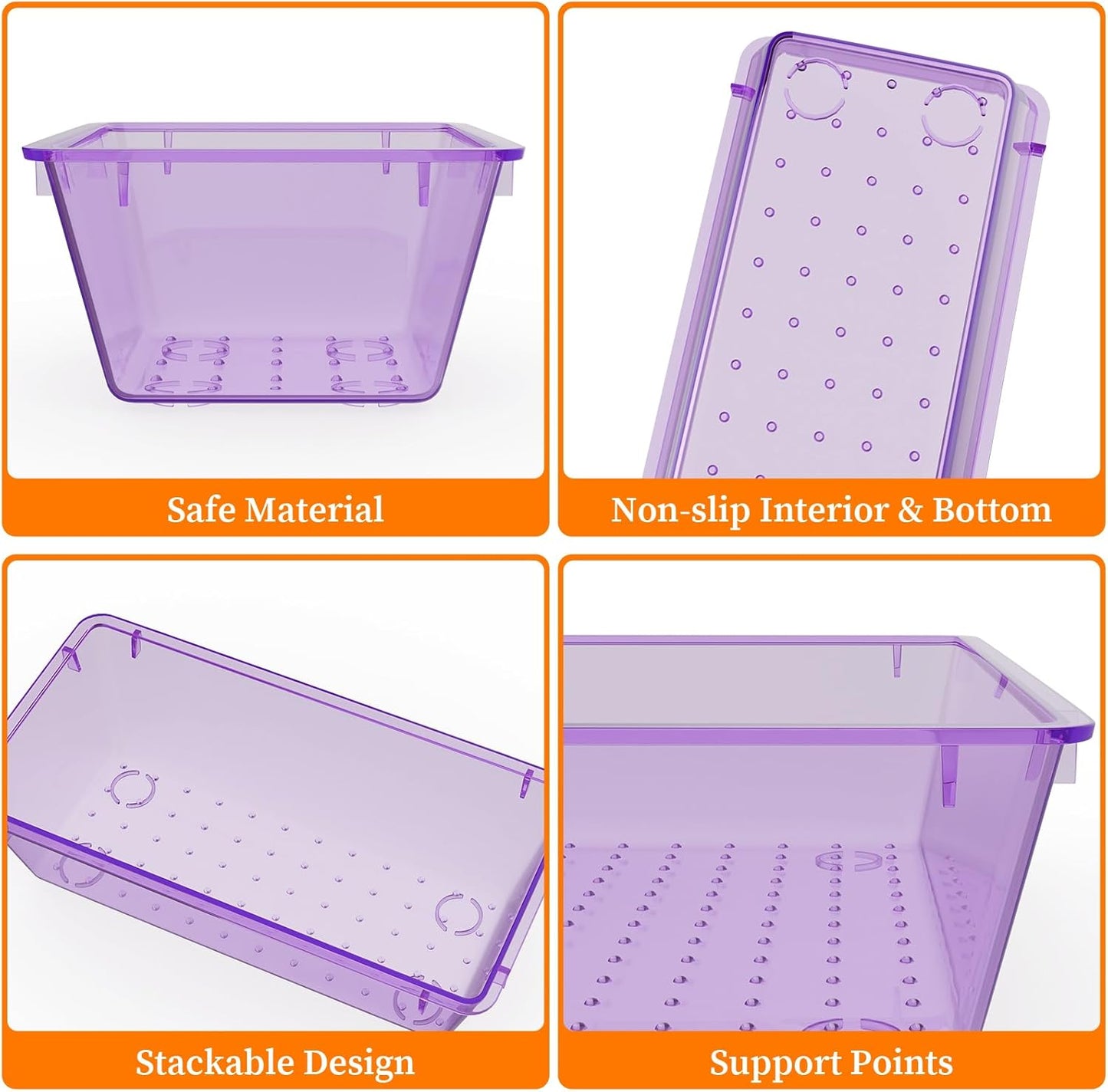 StorMiracle 32 PCS Clear Plastic Drawer Organizer Set, 4-Size vanity organizer Trays and Storage Bins for Makeup, Jewelry and Gadgets in Bedroom, Bathroom and Office, Clear