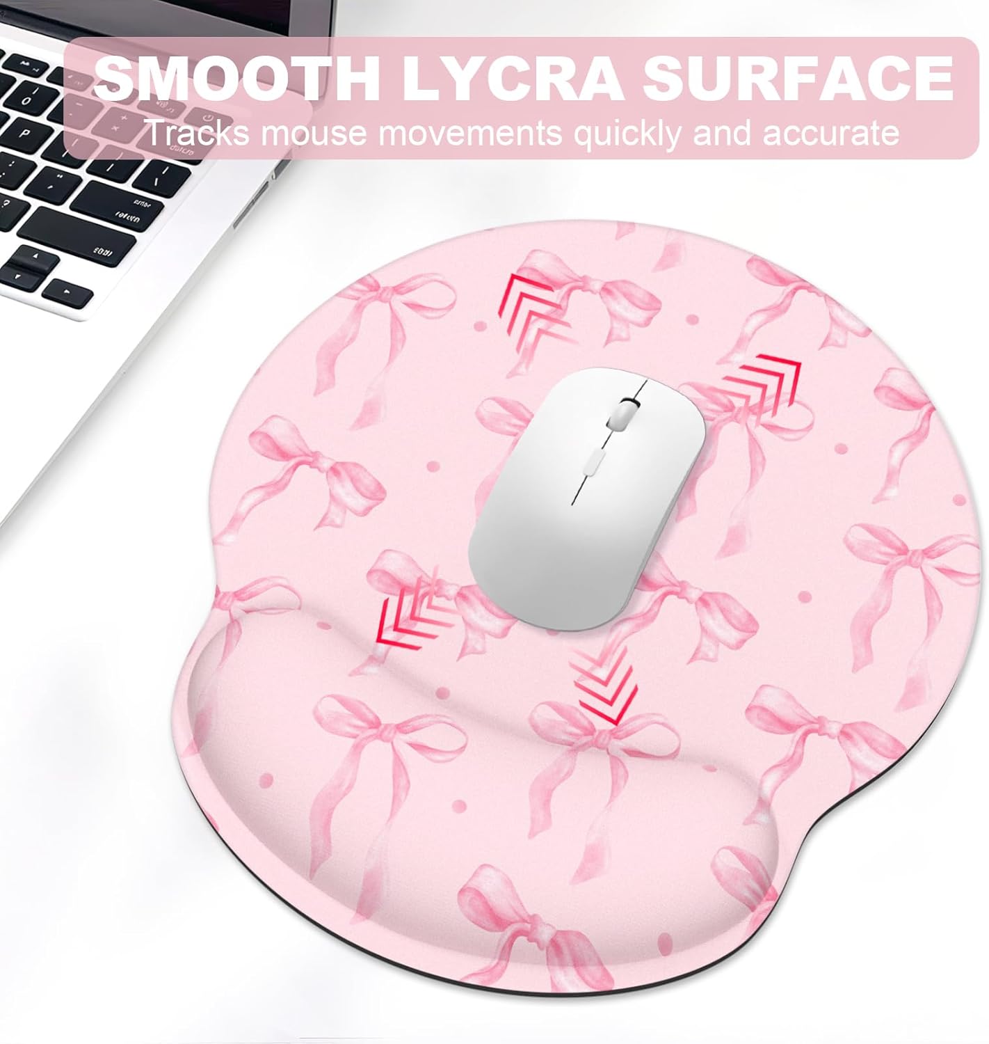 Ergonomic Mouse Pad with Wrist Rest and Keyboard Wrist Rest, Memory Foam Wrist Rest for Computer Keyboard, Easy Typing, Pain Relief, Mouse Pad Wrist Support for Gaming,Office, Laptop, Black Flower