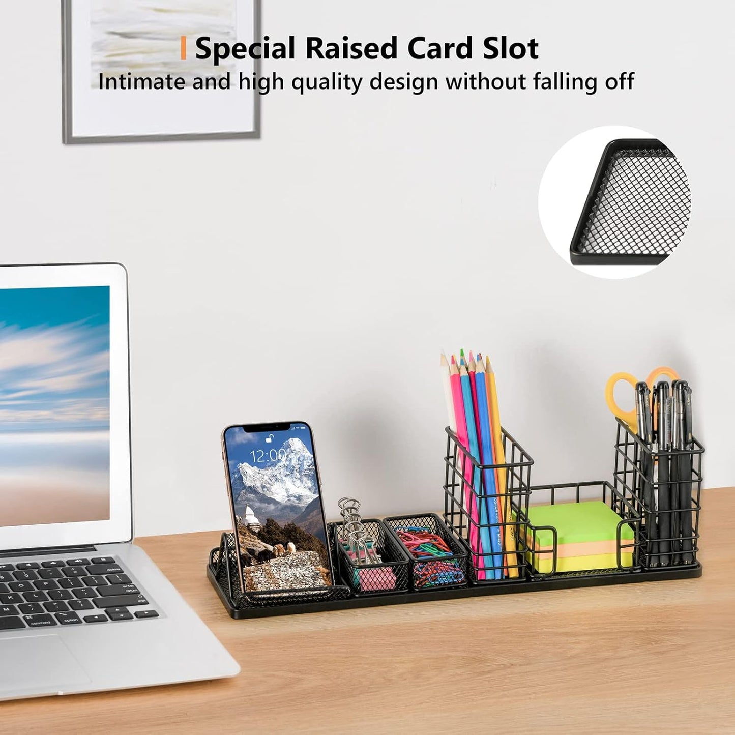 Topwey Pen Holder for Desk, 360 Rotating Pencil Holder, Cup Holder for Desk Office, Desk Organizers and Accessories in Black