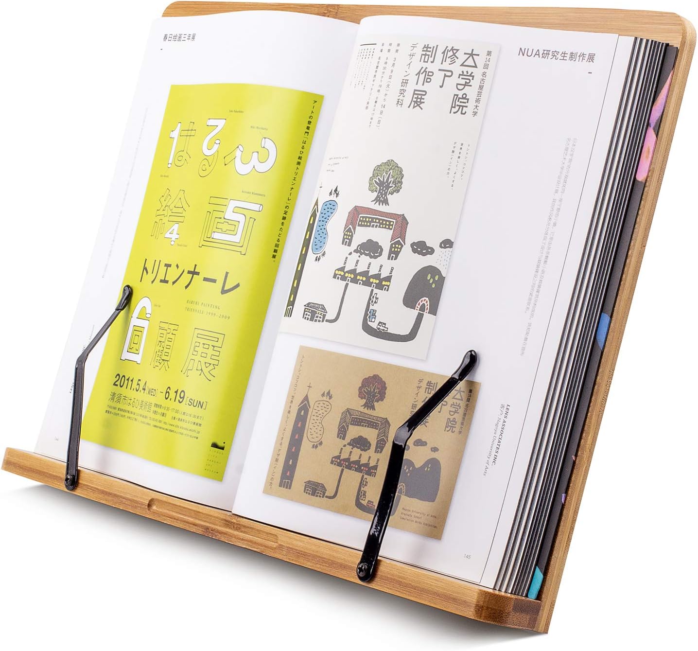 (19.68 x 14 Inches) Extra Large A+ XL Bamboo Book Stand for Textbooks Reading Hands Free,Cookbook Stand,Laptop,iPad,Tablet PC,Music Book,with Adjustable Motherboard Angle