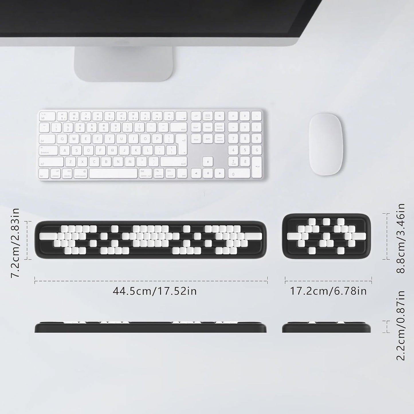 MEKASS Keyboard Wrist Rest, Ergonomic Wrist Pad, Soft Memory Foam Keyboard Hand Rest with Non-Slip Base, Easy Typing, Pain Relief, Comfort Support for Office Work Gaming Computer Accessories (Black)