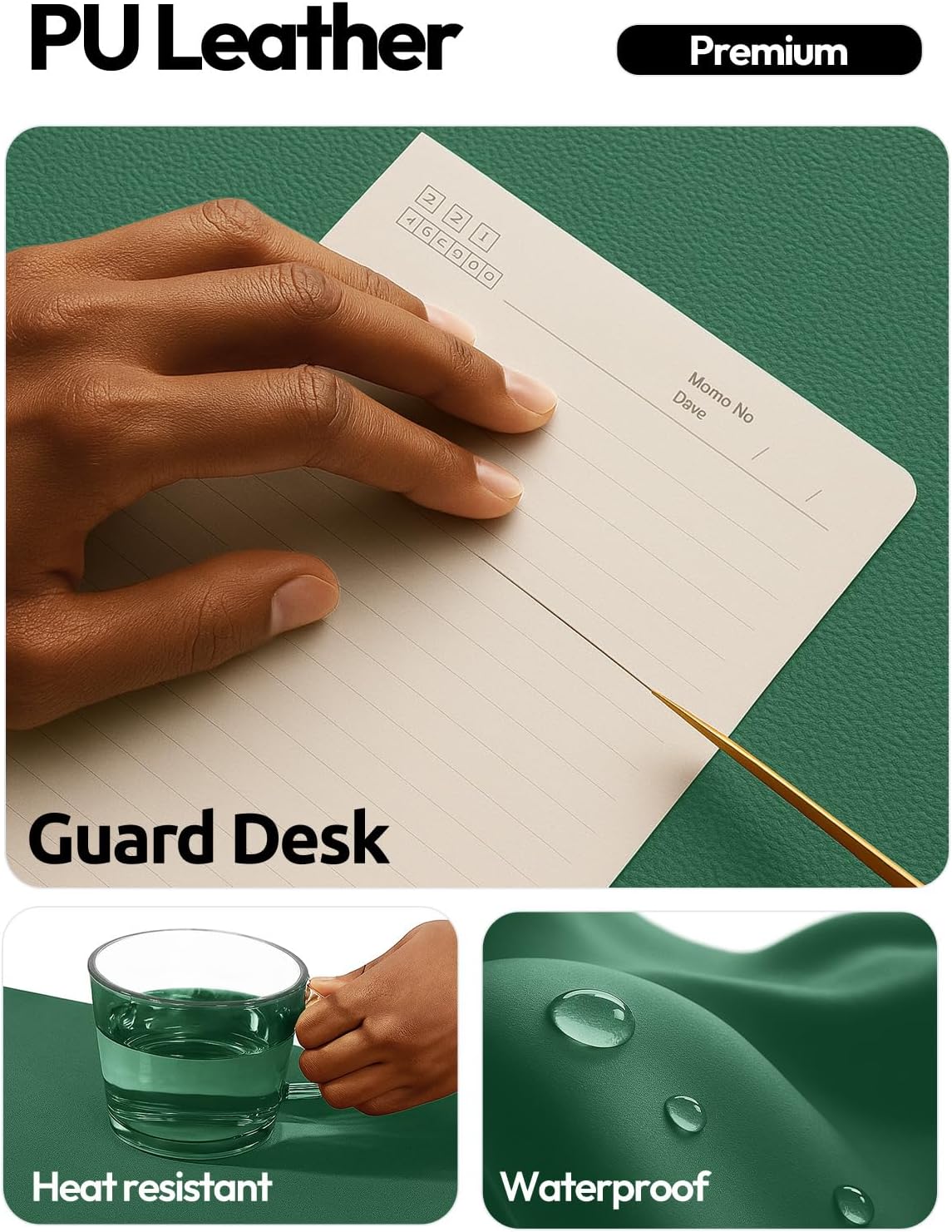 YSAGi Leather Desk Protector, Office Mat, Large Mouse Mat, Non-Slip PU Leather Blotter, Laptop Pad, Waterproof Writing Pad for Office and Home (Light Pink, 23.6" x 13.8") - Colors B