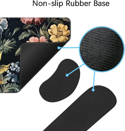 MIBITRI Keyboard Mouse Pad Set, Extended Gaming Mouse Pad+Ergonomics Keyboard Wrist Rest Support, Memory Foam, Easy Typing Pain Relief, 4Pcs XXL Ultra Thick Desk Mat, Enchanted Bookshelf