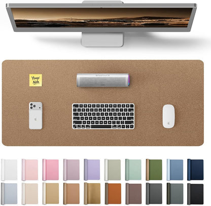 YSAGi Leather Desk Protector, Office Mat, Large Mouse Mat, Non-Slip PU Leather Blotter, Laptop Pad, Waterproof Writing Pad for Office and Home (Light Pink, 23.6" x 13.8") - Colors B