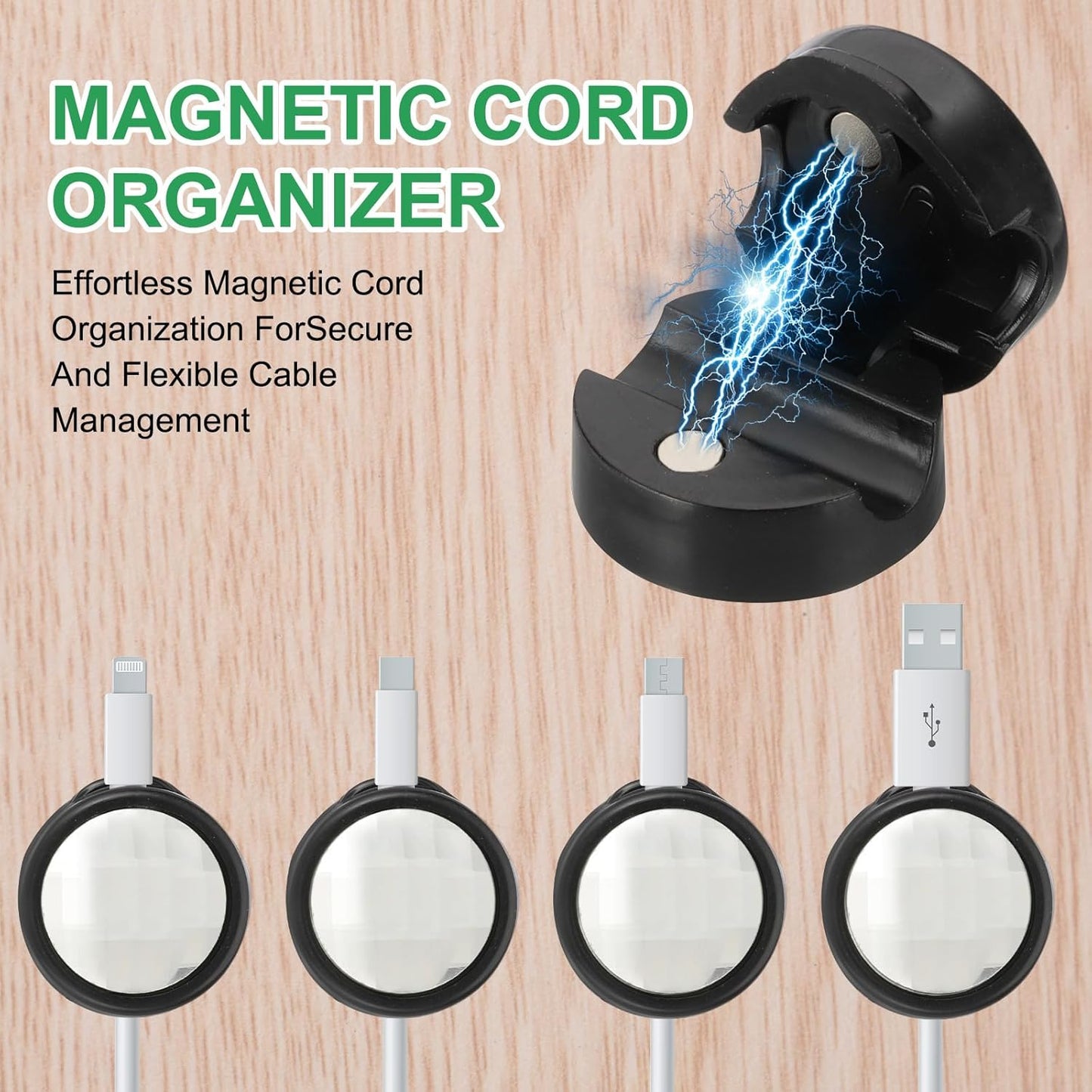 PATIKIL Cable Organizer Holder, 12 Pcs Magnetic Spring Desk Cable Management Clips Adhesive Cord Holder Keeper for Office Desktop Wall Car, Purple