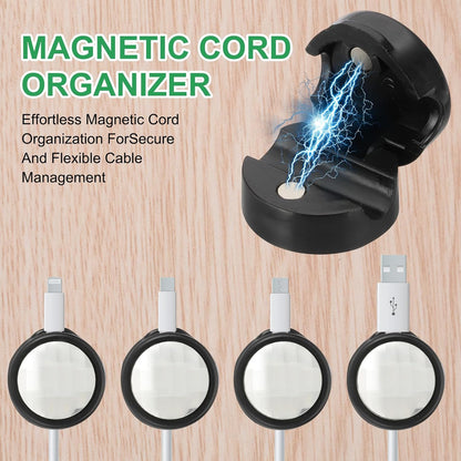 PATIKIL Cable Organizer Holder, 12 Pcs Magnetic Spring Desk Cable Management Clips Adhesive Cord Holder Keeper for Office Desktop Wall Car, Purple