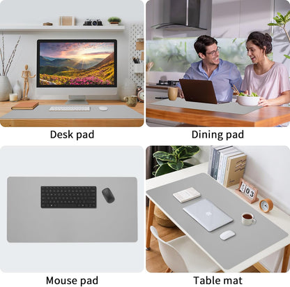 Bloss Leather Desk Pad and Keyboard Wrist Rest, Large Mouse Pad + Keyboard Pad+Mouse Wrist Support, Non-Slip Desk Mat Protector for Office, Home(31.5×15.7 Inches,Beige)