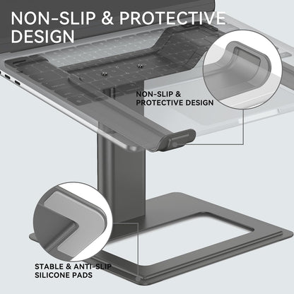SOUNDANCE Adjustable Laptop Stand for Desk, Computer Stand, Ergonomic Laptop Riser Holder Compatible with 10 to 17.3 Inches Notebook PC Computer, Aluminum Silver