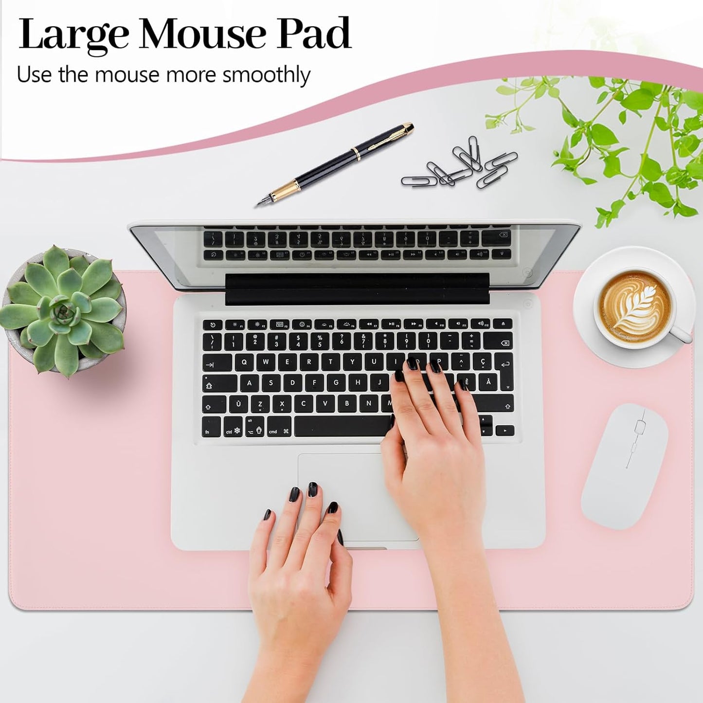Green Desk Pad and Keyboard Wrist Rest, 3in1 Mousepad + Keyboard Wrist Rest+Mouse Wrist Rest for Home Office Table Computer Cover. (31.5×15.7,Green)