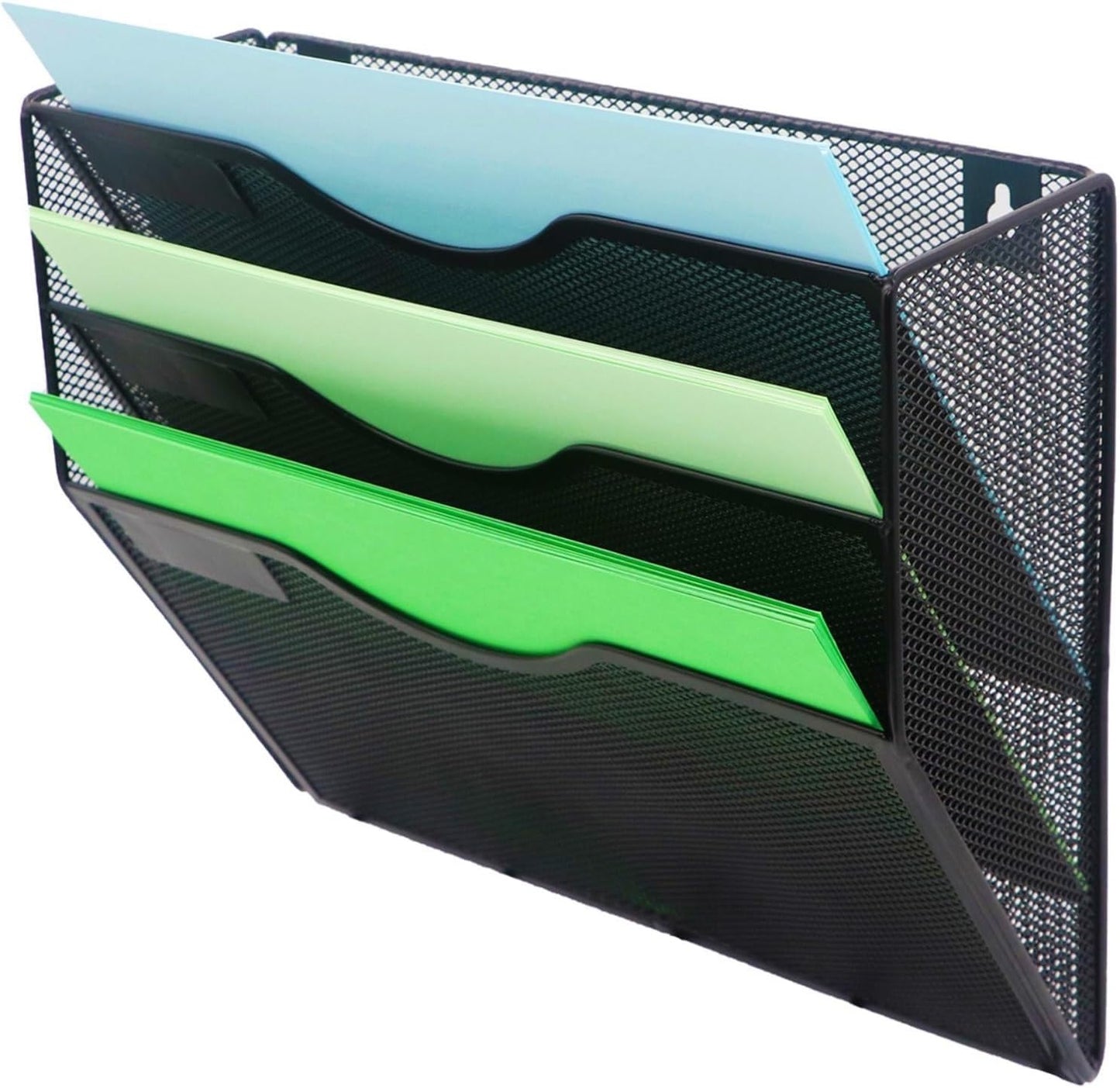 Kuntine.B Wall File Organizer Office Hanging Magazine Holder Wall File Organizer for Office Home (Black, 5 Tier)
