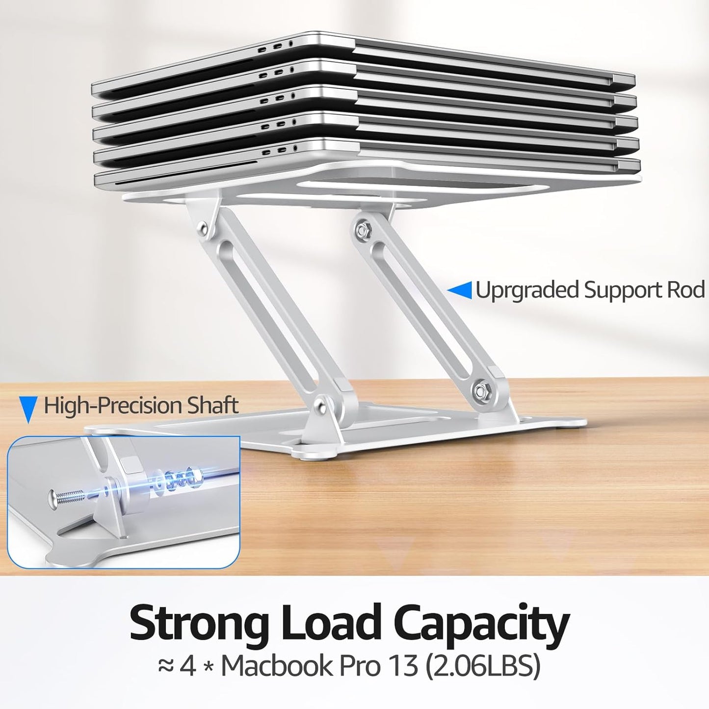 Urmust Laptop Notebook Stand Holder Adjustable Laptop Stand Portable Computer Riser Compatible with MacBook Air Pro HP Dell XPS Lenovo All Laptops 10-15.6"(Rose Gold)