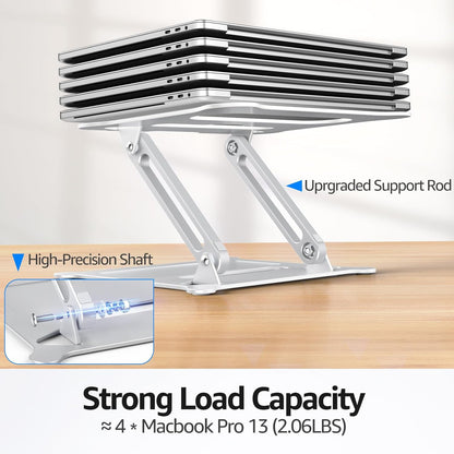 Urmust Laptop Notebook Stand Holder Adjustable Laptop Stand Portable Computer Riser Compatible with MacBook Air Pro HP Dell XPS Lenovo All Laptops 10-15.6"(Rose Gold)