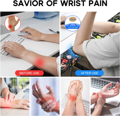 JIKIOU L-Shaped Desk Elbow Pad for Desk, Memory Foam Elbow Support Padding with Non-Slip, 2 Pack Ergonomic Desk Edge Cushion, Wrist Comfort Support for Office Home Black