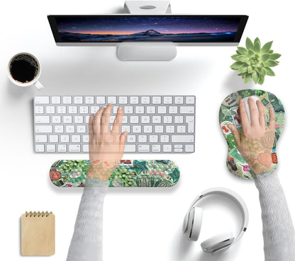 Ghost Book Mousepad with Wrist Rest Halloween Computer Keyboard Mouse Pad Black Cute, Mouse Pad with Wrist Rest for Computer Keyboard, 2 In1 Mousepad with Wrist Support Easy Typing&Relieve Wrist Pai