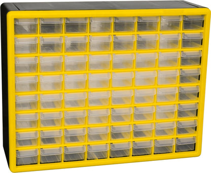 Akro-Mils 24-Drawer Plastic Drawer Storage Cabinet for Garage Organization, Bead Organizer, Building Bricks Storage, Teacher Toolbox, Makeup Organizer, 20" W x 6" D x 16" H, 10124 Black