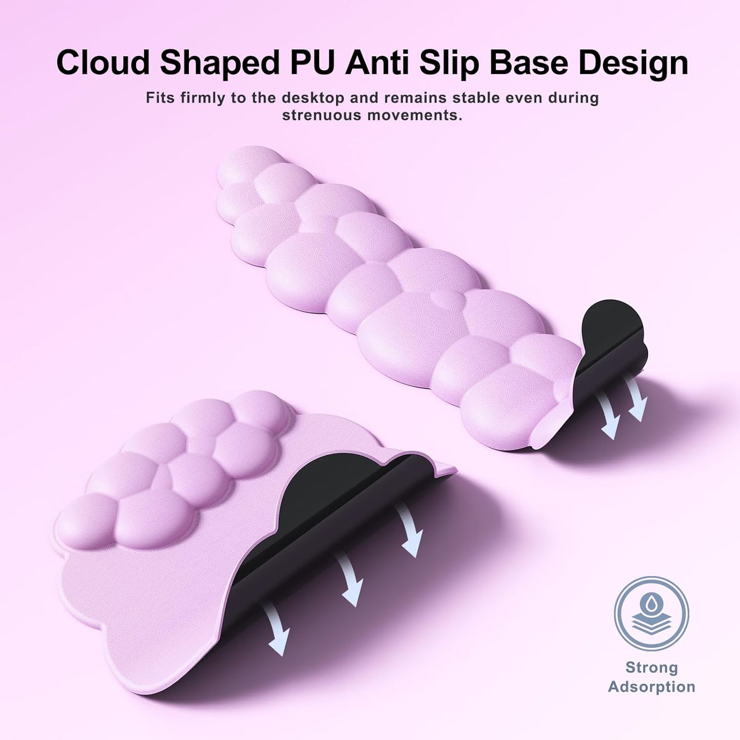 MOKURU Cloud Mouse Pad with Wrist Rest, Cloud Keyboard Wrist Rest, Mouse Pad Wrist Support, Ergonomic Keyboard Mouse Wrist Support White