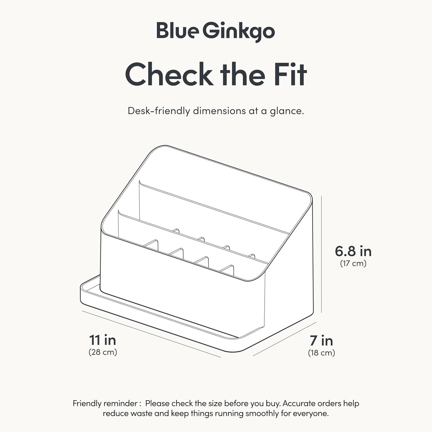 BLUE GINKGO Desk Holder – Korean-Made Office Organizer for Pencils, Pens, Notes, and Desk Supplies (White)