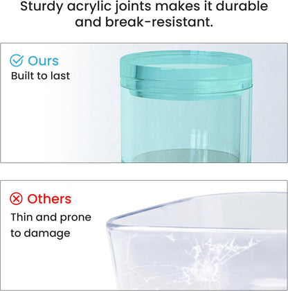 OfficeGoods 3-Tier Stackable Acrylic Holder- Stylish Desk Organizer and Storage for Office or Home – Transparent Round Design with Gold Metal Base