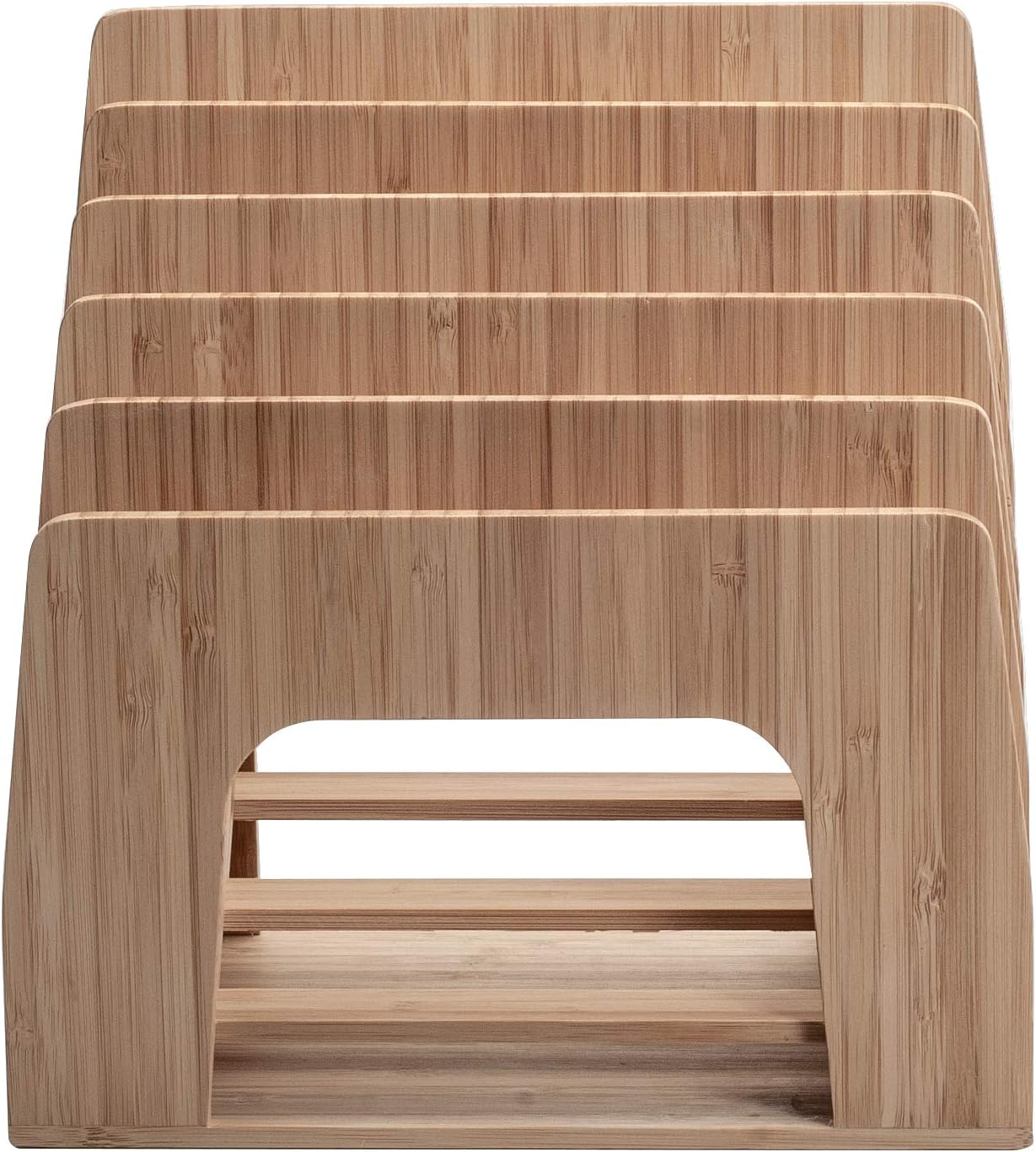 MobileVision Bamboo Desktop File Folder Organizer and Paper Tray, 7 Slots