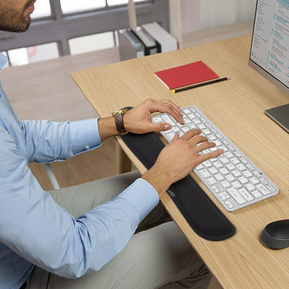 ELZO Keyboard Wrist Rest Pad Support with 65D High-Density Thicken Memory Foam Padding, Ergonomic Design Computer Rest Pad Desk Wrist Mat, Non-Slip Rubber Base Office Laptop