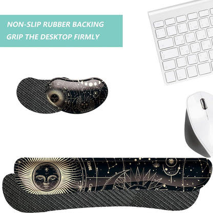 Keyboard Wrist Rest Mouse Wrist Support Set, Memory Foam Wrist Rest Pad for Computer Laptop Keyboard Mouse, Ergonomic Wrist Cushion Support for Typing Pain Relief, Gaming Home Office, Purple