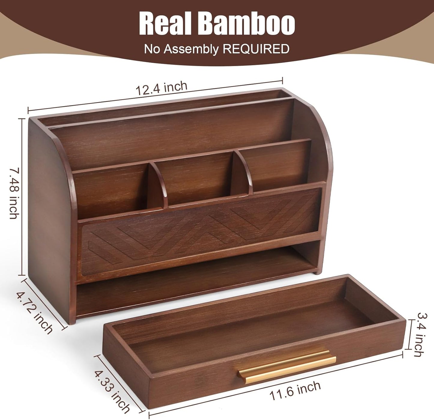 Mail Organizer Countertop Kitchen-White Mail Holder Countertop Drawers Wood Desk Drawer Tabletop Storage Organization Pen Holder Letter Sorter Makeup Organizer for School Home Office Supplies