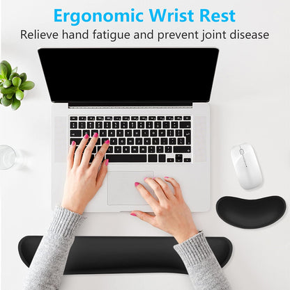 Dapesuom Enlarge Keyboard Wrist Rest, Cute Memory Foam Keyboard Wrist Cushion for Computer Desk Mats Support, Typing Pain Relief Ergonomic Mouse Pad Rests with Non-Slip Base for Gaming, Laptop, Purple