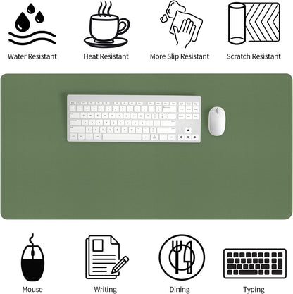 Bloss Leather Desk Pad and Keyboard Wrist Rest, Large Mouse Pad + Keyboard Pad+Mouse Wrist Support, Non-Slip Desk Mat Protector for Office, Home(31.5×15.7 Inches,Beige)