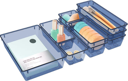 StorMiracle 16 PCS Drawer Organizer Set, 5 Varied Size Bathroom and kitchen Drawer cabinet organizer Trays, Clear Storage Bins for Makeup, Jewelry, Utensils and Gadgets